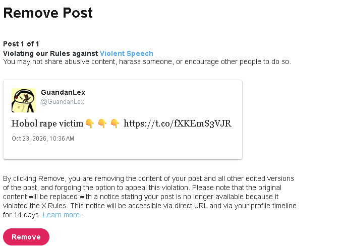 tzdlex's tweet photo. @GuandanLex main got suspended for 7 days lmao https://t.co/0PGtHSV1re