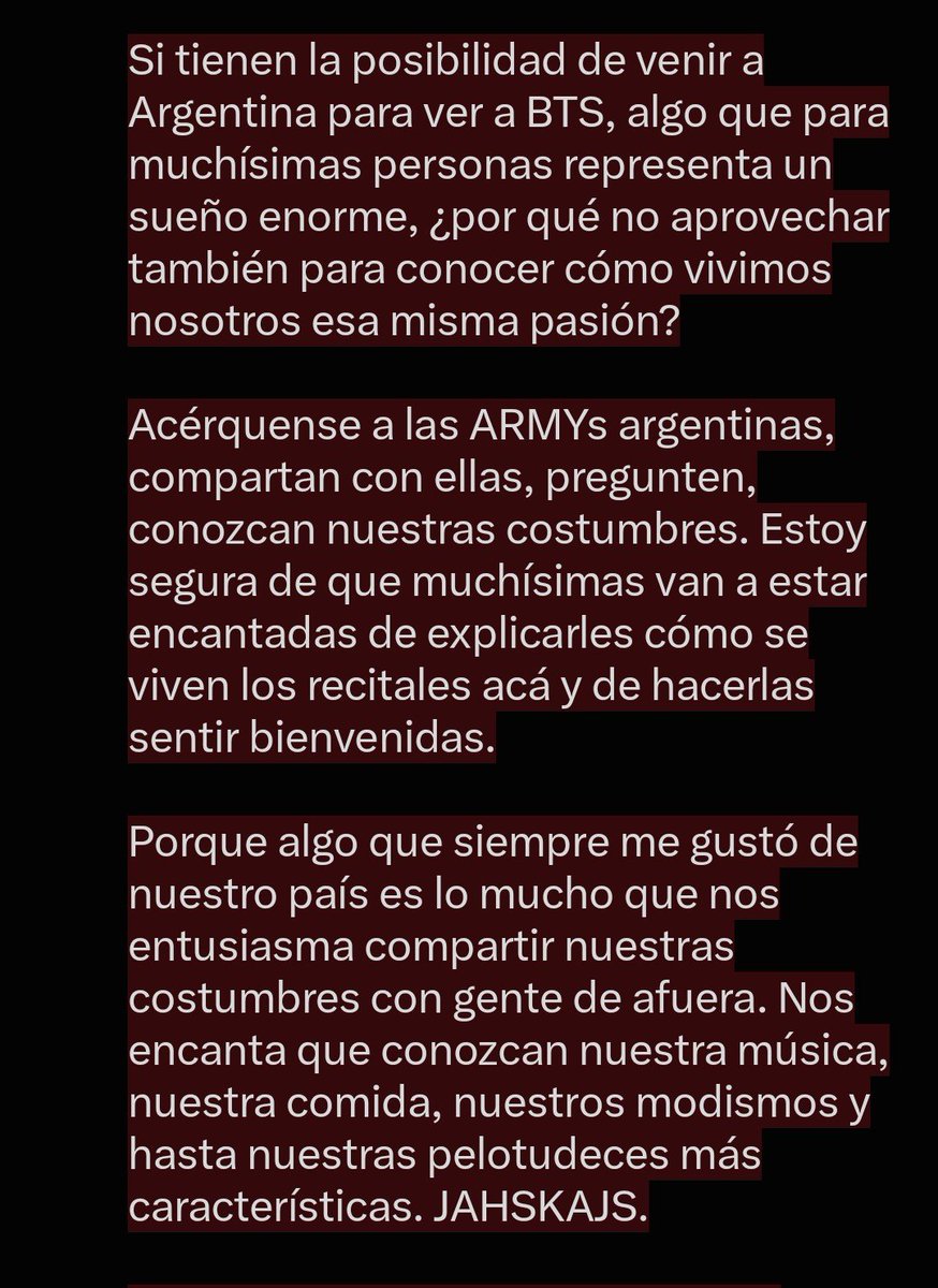 4bruu_'s tweet photo. La cultura de ODIAR a Argentina se está volviendo tan notoria últimamente que genuinamente me parece una locura. 😭

NO HAY CHANCE de que algo tan cultural y característico de nuestros recitales como lo es un POGO termine siendo motivo para bardear a todo un país. https://t.co/EMmTKQDIOc