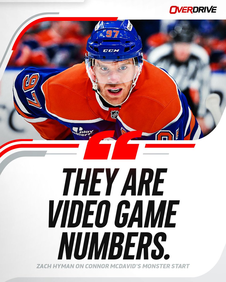TSN_Sports's tweet photo. Zach Hyman can't fathom McDavid's start to the season just as much as us 😅

#OverDrive

@OverDrive1050 https://t.co/WzWWm5KJfp