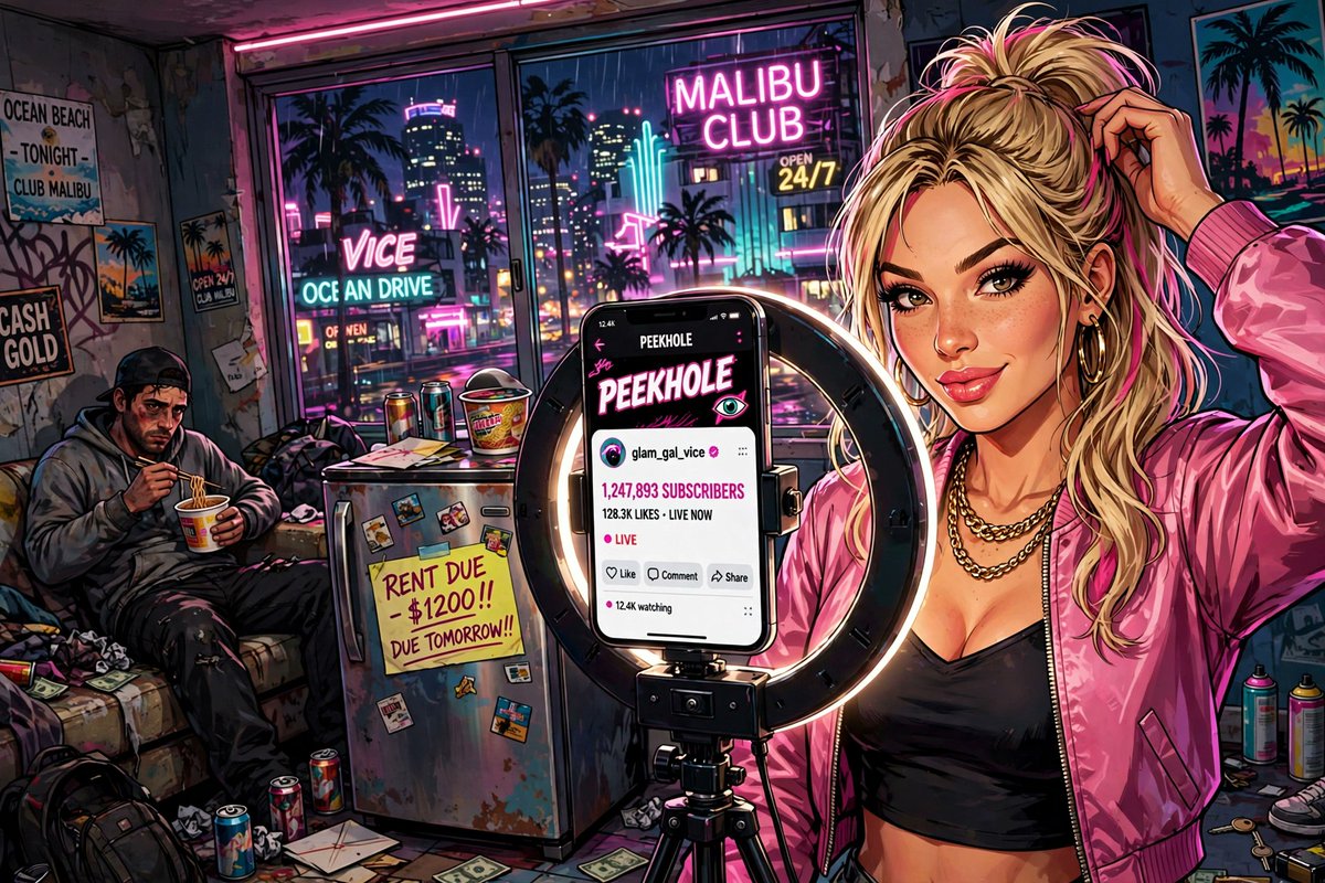 Hadometa's tweet photo. GTA 6 is adding a fake OnlyFans called Peekhole.

A whole parody platform, inside the game, confirmed on the GTA wiki. Rockstar looked at modern internet culture and said, yes, that goes in.

Listen. GTA has parodied everything. News, social media, fame, money. But this one hits different, because half the internet economy actually runs on this now.

Wait. So let me get this straight. In Leonida you will be able to rob banks, run from the cops, and still not make rent as fast as an NPC with a Peekhole account?

DUDE. That is not even satire anymore. That is a documentary with better graphics.

Bruh. Somewhere a GTA character is about to have a subscriber count higher than my follower count, and I have to respect the hustle.

Rockstar does not parody the culture. Rockstar is the culture report.

@gtasix_ #GTA6