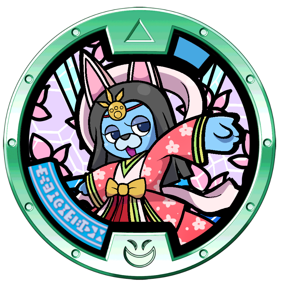 TheGoopyBloopy's tweet photo. Yokai medal art I did a while back. 

(@/PlushShooter did the medal itself for the goku snartle go follow them)

#YoKaiWatch https://t.co/VlWJNSo4Zb