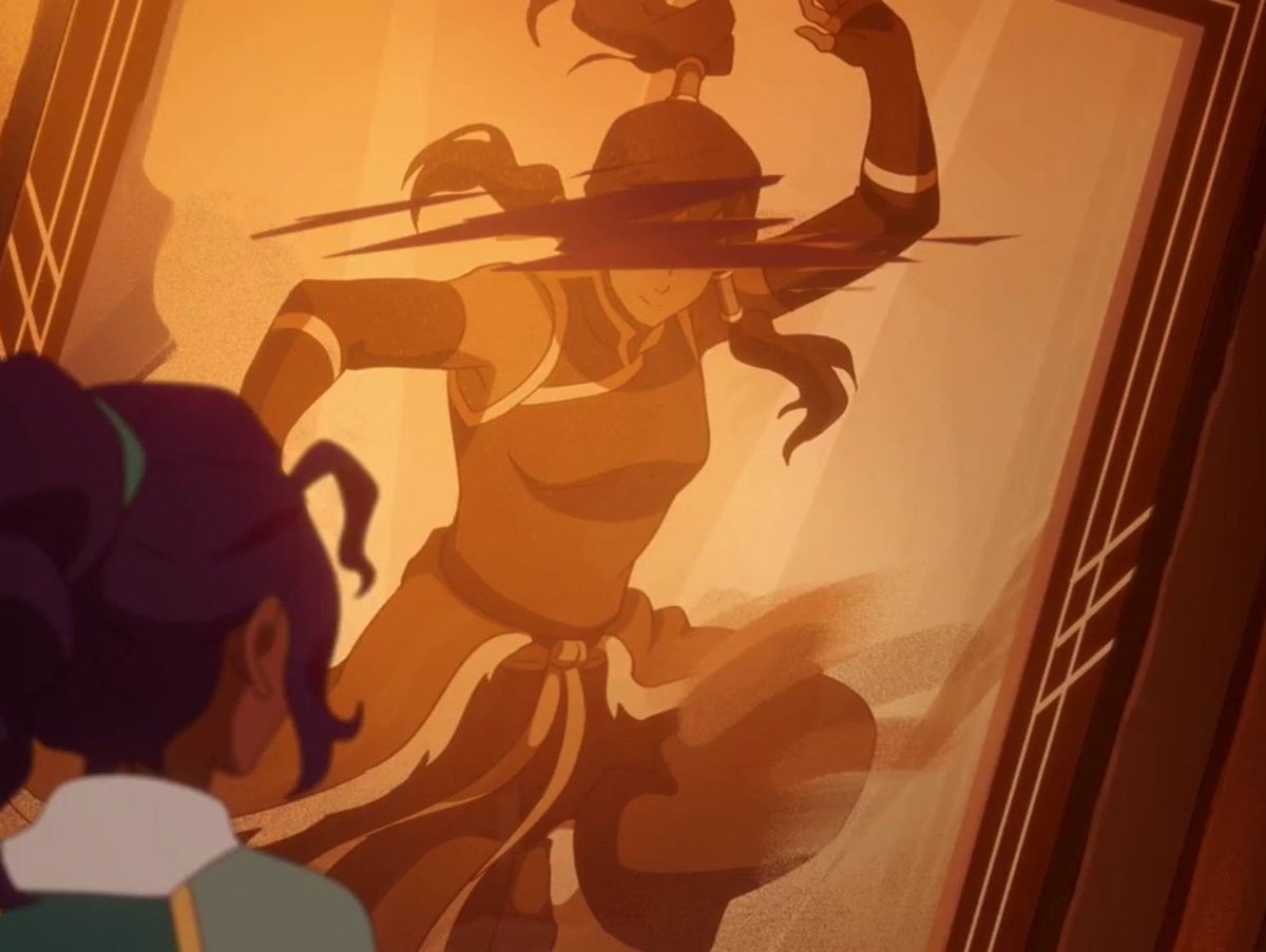 skydragns's tweet photo. nisha growing resentment towards korra yet she still copied the first pose she saw. the thought of korra being evil is tearing her up inside cause deep down she knows that’s mama 😭😭 https://t.co/N2Zsn4bQ4D