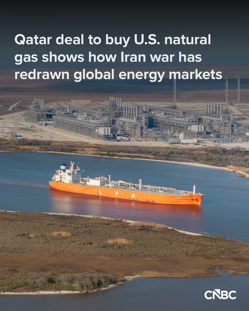 CNBC's tweet photo. Once a major natural gas exporter, Qatar’s shipments have collapsed since Iran attacked its production facility Ras Laffan in March.
https://t.co/c9plGHauRa https://t.co/GdqSVHWM3R