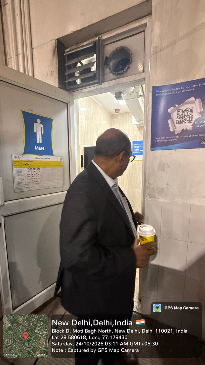 DirectorM_BPCL's tweet photo. Stopped by at BP Shantipath, New Delhi. Great to see the assurance of DriveFresh, our clean and hygienic washroom promise to our customers along with Darpan QR for Customer feedback. 

BE FRESH. DRIVE FRESH.

#BPCL #DriveFresh #Swachhata #SwachhBharat #CustomerExperience
@HardeepSPuri @PetroleumMin @Secretary_MoPNG @BPCLRetail1 @BPCLimited