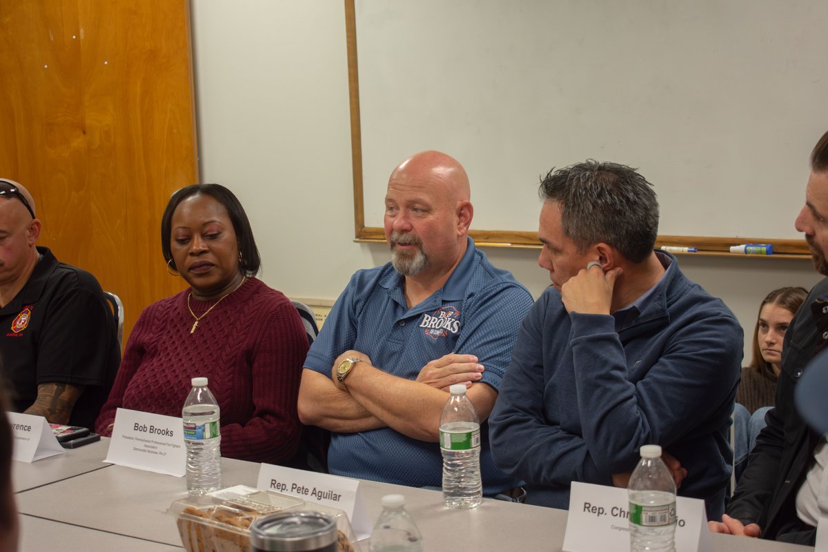 VoteBobBrooks's tweet photo. Yesterday, we sat down with first responders and local leaders from across the district, along with @ChrisForPA, @PeteAguilar and @MorganMcGarvey, to talk about what they need to keep us safe.

First responders show up in our hardest moments. Government needs to show up for them. https://t.co/w6Ni8s6rNY