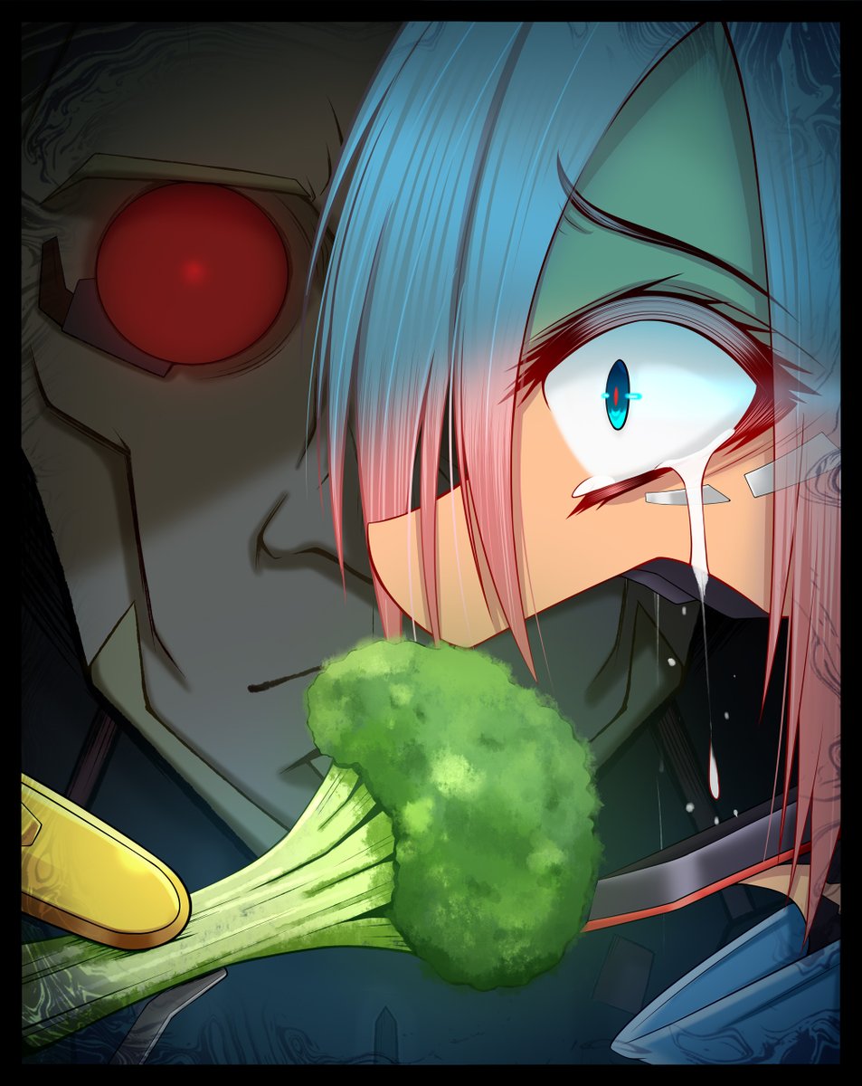 olol0224's tweet photo. Talia: "Papa,stop!
Don't do this to me...
I'm begging you...Please..."
King: "You must eat vegetables..."
#Cyberpunkedgerunners #cyberpunkedgerunners2 #TaliaYang #Talia_Yang https://t.co/qBiq5zqEDX