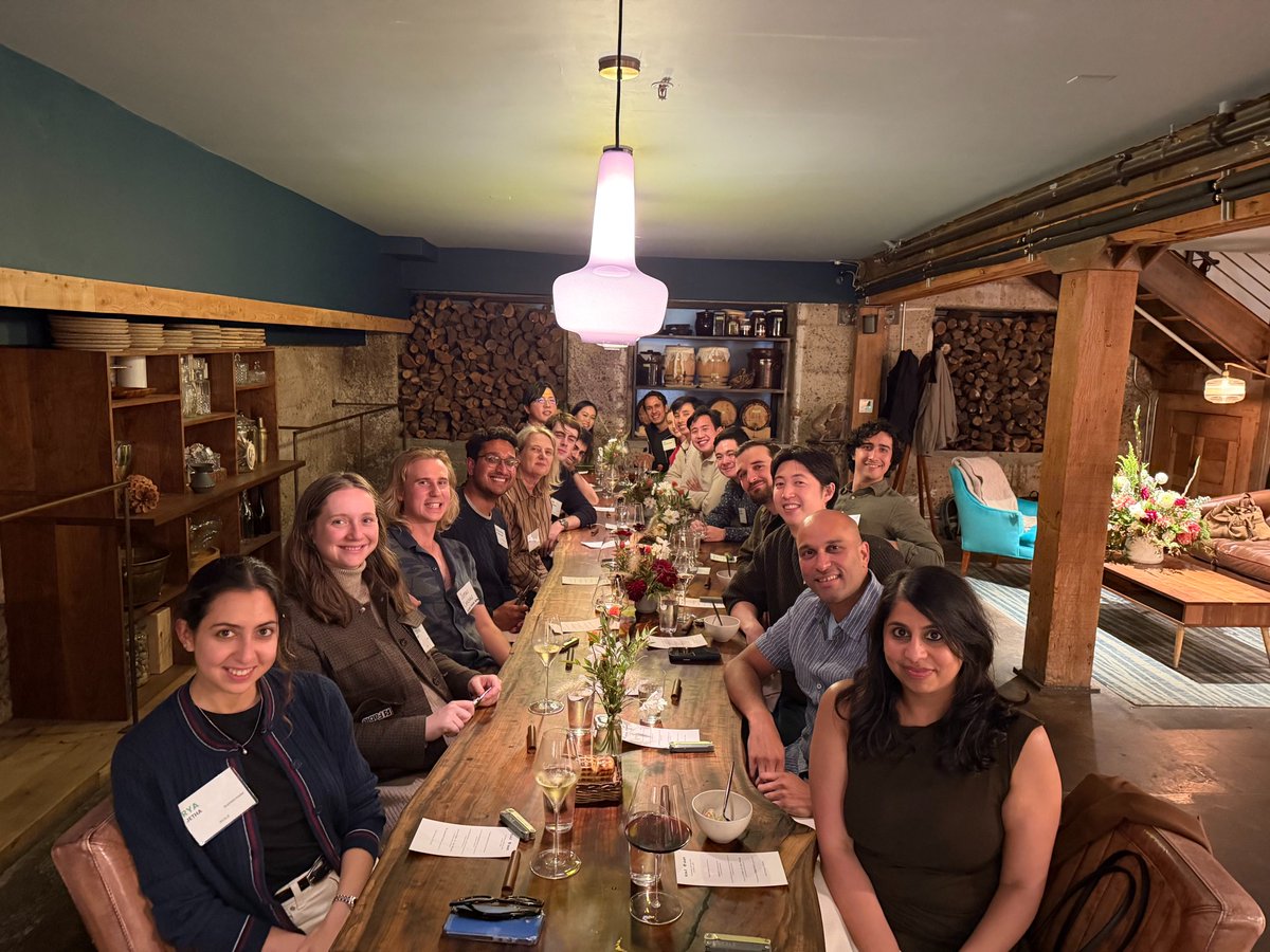 thejesonlee's tweet photo. Last night, @savant_vc and @scalevp brought together 20 reporters, investors and founders at Birdsong to talk about where Physical AI is headed.

We spent a lot of the night on what this wave can learn from self-driving and LLMs, how the market might evolve, and what we’re seeing on the ground.

Always great to bring together Savant portfolio founders & Residents: @PrannayKhosla (Guild Robotics), @aurorafeng_01 (Neural Motion), Da Fang (Shepherd Robotics), Gabe Rodriguez (Puppet Robotics), Jimmy Jin, Arun Venkatraman & Nikhil J Joshi (stealth)

Alongside investors: Siddharth Ramakrishnan (@scalevp), Vikram Ramakrishnan (A*), @CorinneMRiley (@GreylockVC), @McCreadieWill (@redglassvc), @Chengdavid923 (@costanoavc)

And reporters and leaders in Physical AI: @ryajetha (@BusinessInsider), @geneteare (@crunchbasenews), @RachylJones (@sfstandard), @E0M (@Generalistai), Luis Rayas (@ChefRobotics)

Thanks so much @nehajewalikar for co-hosting this with us and making it an A+ experience for everyone.

If you’re interested in a dinner like this, reply “dine me” here to get on the invite list!