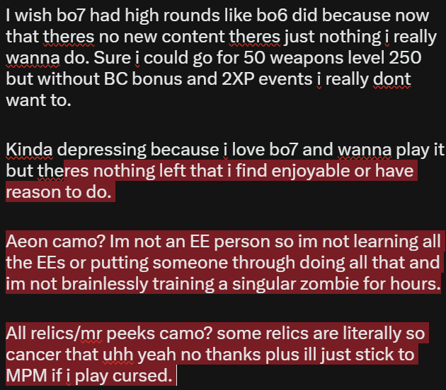 KittyKhloe_'s tweet photo. Genuinely dont know what to do, been pretty fuckin sad and bored since the last zombies update and all ive had to look forward to is new caseoh mc videos everyday and a bit of RL.

Sorry for the long venty post on main just idk, im back BAD bedrotting, miss having smth to do :/ https://t.co/eNqnyxM6YS