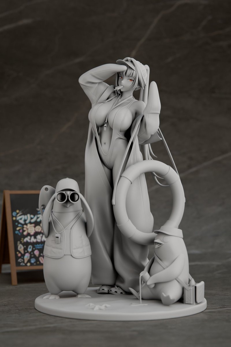 as3us84's tweet photo. マルチャーナ：マリンスタディ ほぼ完成です🐧
#zbrush  #NIKKE4周年  #勝利の女神NIKKE #Blender #MarcianaMarineStudy https://t.co/PfplzRrSgF
