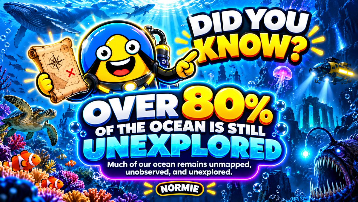 Normie765714's tweet photo. DID YOU KNOW? More than 80% of Earth's oceans remain unmapped, unobserved, or unexplored!

We have satellites exploring distant planets, yet enormous portions of our own underwater world remain a mystery. 🌎

Who knows what incredible discoveries are still waiting in the deep?

Would you rather explore the deep ocean or outer space?

🌐 https://t.co/Bt3KtqfxXH

#DidYouKnow #Normie #OceanMysteries #DeepSea #Exploration #ScienceFacts #WouldYouRather