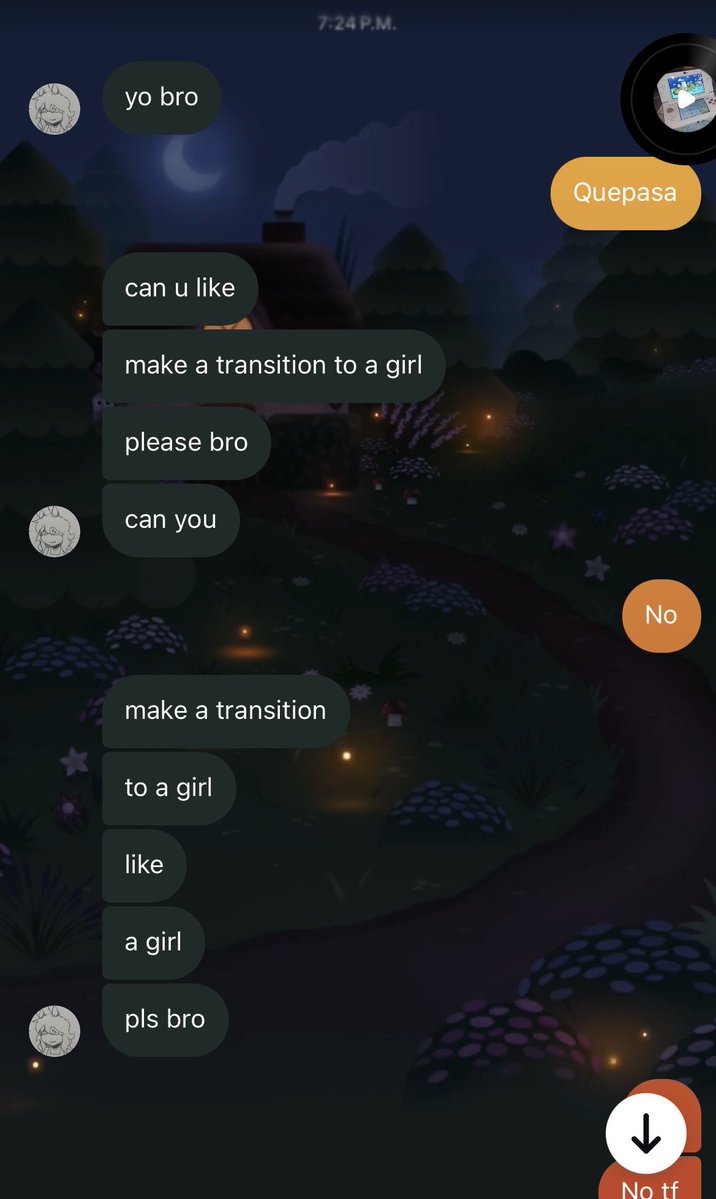 atunnoodles's tweet photo. Why is she trying to convince me to be a transgirl wtf https://t.co/C3DmdEWAiP