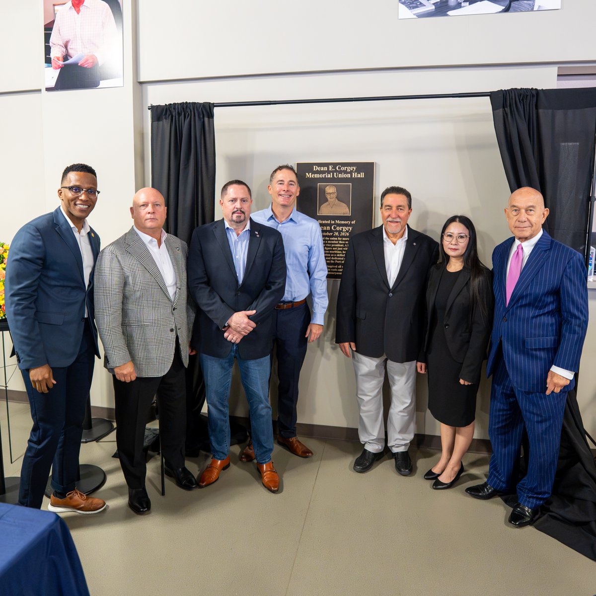 houmayor's tweet photo. For more than 50 years, Dean Corgey gave maritime workers and their families a strong voice. I joined the Seafarers International Union to dedicate the Dean Corgey Memorial Union Hall, honoring his lasting service to Houston’s maritime community. https://t.co/nWxDsoCVW2