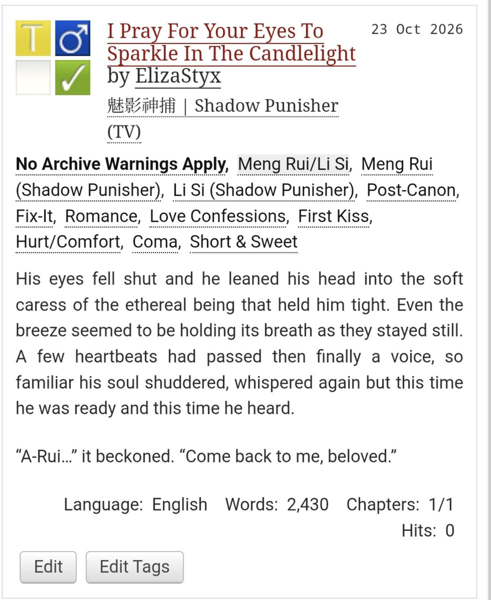 LizzieStyx's tweet photo. There is no such a thing as too many post-canon, fix-it fics, right? So here is another, this time Meng Rui's pov, I hope you enjoy it 🤲#MengLi #ShadowPunisher https://t.co/EEkyAI6nYD https://t.co/GZCXsU3lM2