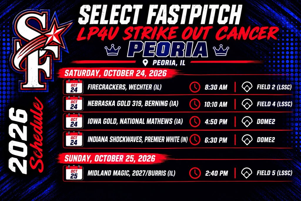 aubreycburney's tweet photo. Last weekend with my team this fall!
⭐️LP4U Strike Out Cancer
📍Peoria, Il
⭐️I’ll be at the College Coaches Camp on Sunday!
@SelectFPBH @selectfastpitch @CoachHewett9 @JulieHeitman3 @SBCoachG @BriePasquale @CoachConnoyer @CoachSorden @RU_LakerSB @DgSoftball1 @suziemuenz @RockUSoftball