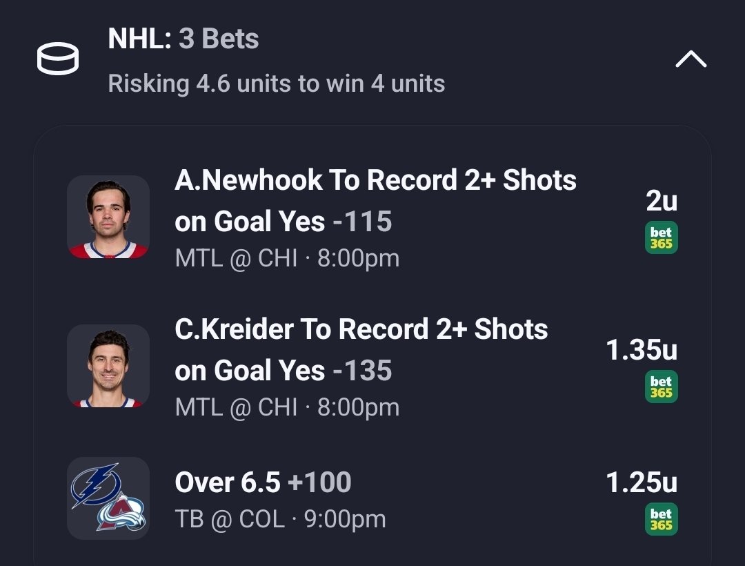 Nik_Sharp_'s tweet photo. #NHL Card 1 - Fri Oct 23

@ActionApp Card ⬇️ 

#Gambling𝕏 #SportsBetting https://t.co/CxMEEueg61