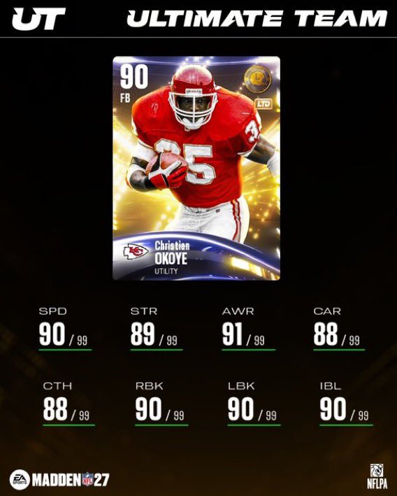 MUTUpdate's tweet photo. Legends Dropping Tomorrow👀⬇️

#Madden27 https://t.co/WxSRR1y60G