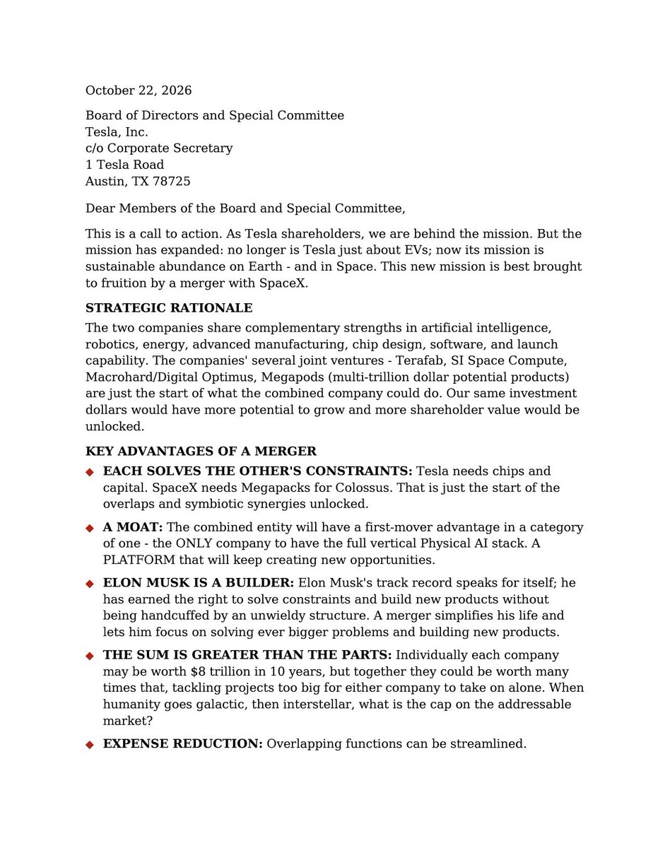 Amy787's tweet photo. TESLA
Easy access link to the shareholder letter to the Board. It can be signed electronically (hint: don’t use commas or characters in share count).

https://t.co/Y93unBehWZ https://t.co/OaPQ5Tu6sT