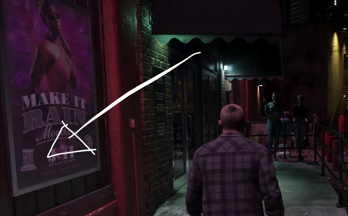 0xKalashnikov's tweet photo. You can see the sticker in wall outside the club. Play the extended look trailer and go to 17:31

Btw 5B6NMeDFYQtSdBD3GXnu5TftRTNHMUwjpyMSe6kfpump is the CA https://t.co/YXUdFWJiiO