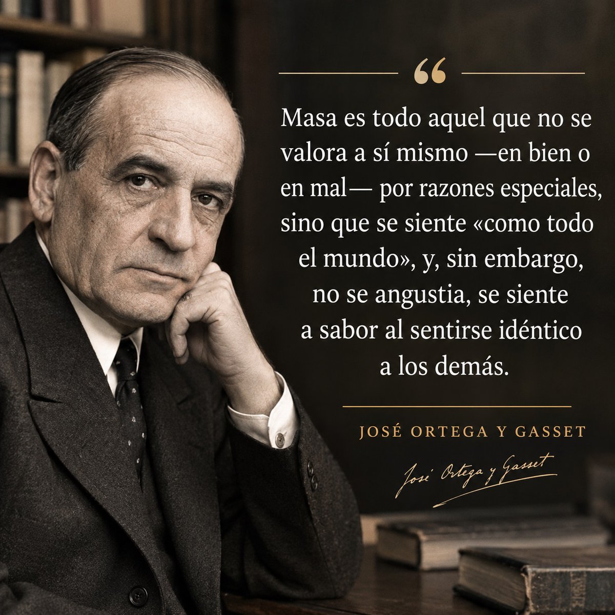 PaulC123A's tweet photo. #JoseOrtegaYGasset #OrtegaYGasset #Filosofia #PensamientoCritico #Reflexiones #FrasesFilosoficas #FilosofiaContemporanea #LaRebelionDeLasMasas #Cultura #Intelectualidad #Sabiduria #PensarPorUnoMismo #Individualidad #SociedadDeMasas #GrandesPensadores https://t.co/tqOCvZ1upJ
