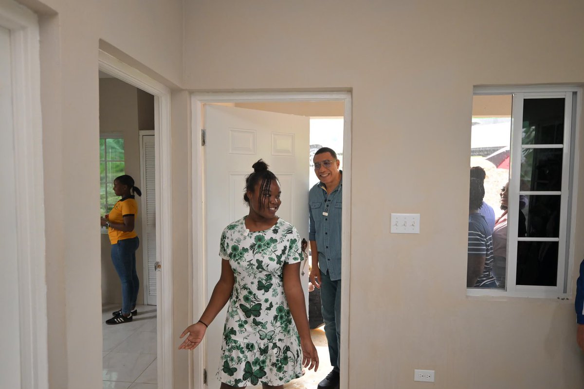 AndrewHolnessJM's tweet photo. At just 17, Olivia has experienced the heartbreaking loss of both parents. At an age when many young people are still finding their way, she has had to face life without them.

Her father had applied for assistance under the New Social Housing Programme, hoping for a safer home for his family. Sadly, he passed away before he could see that hope become a reality. Today, through the programme, that opportunity has been extended to Olivia, allowing her father’s application to continue and giving her a safe place to call home.

During this handover in St. James Southern, represented by Member of Parliament Nekeisha Burchell, we were reminded that the impact of the New Social Housing Programme extends beyond the original applicant.

Olivia’s story shows that behind every application is a person, a family and a hope for a better life.