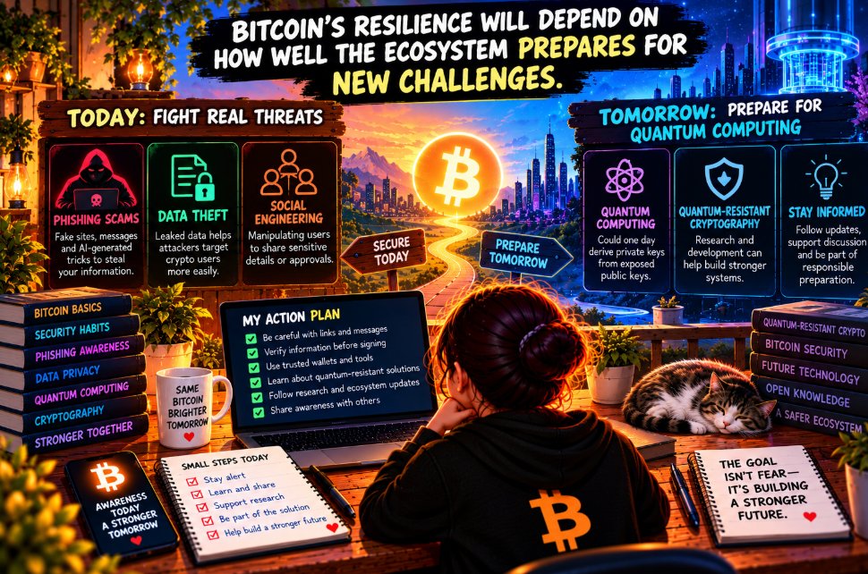 defitaitan's tweet photo. Bitcoin’s resilience will depend on how well the ecosystem prepares for new challenges Protect against today’s scams follow advances in quantum-resistant cryptography and support informed discussion The goal isn’t fearit’s building a stronger future  preparation @1096361BTC https://t.co/OKDCEdfyal