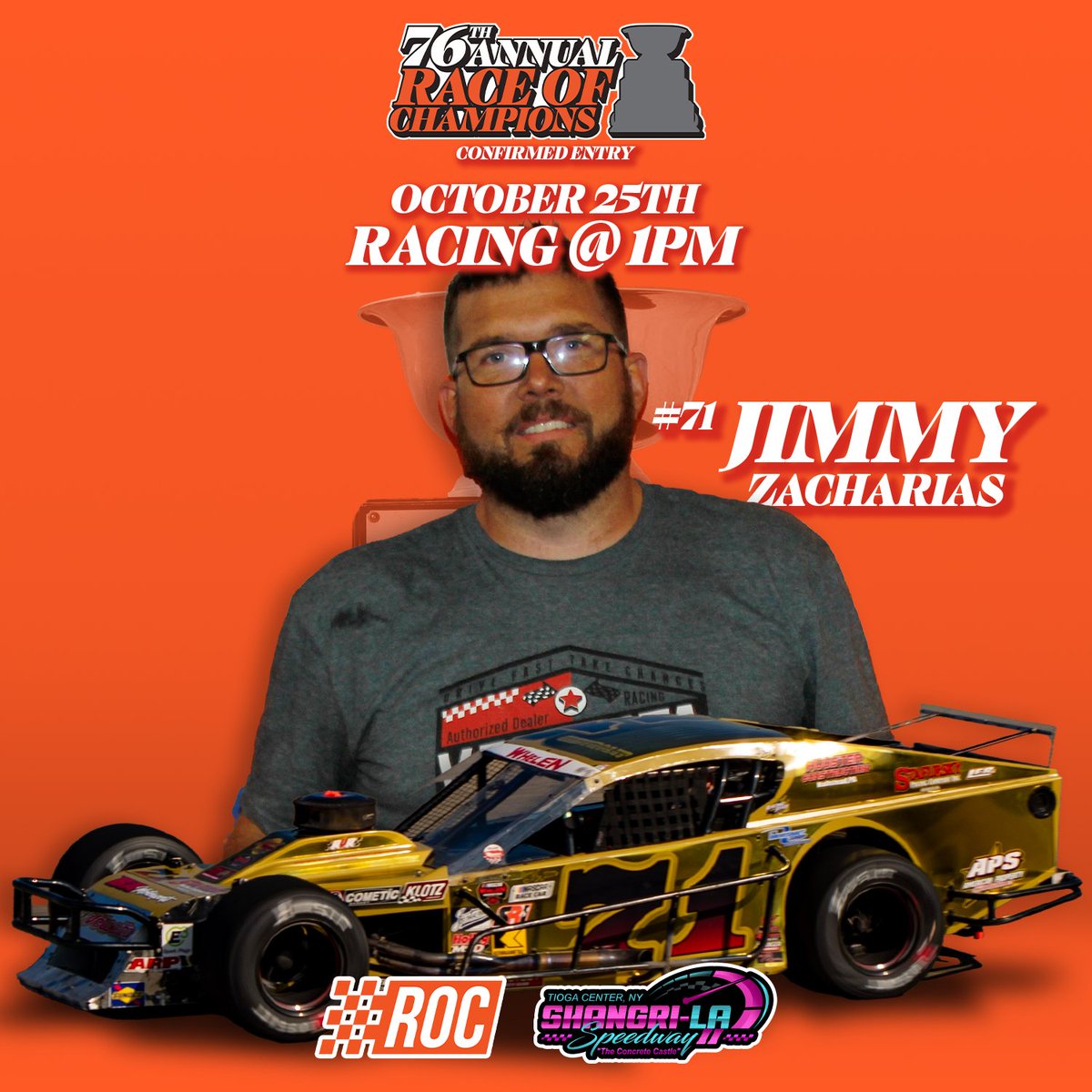 RoCModSeries's tweet photo. ANOTHER LOCAL FAVORITE IS ENTERED INTO THE GREATEST TRADITION IN MODIFIED RACING!!!

Jimmy Zacharias of Owego, NY is just down the road of Shangri-La II Speedway and had plenty of speed during the Rod Spalding Classic!! Will Zacharias be able to turn that speed into a win ? https://t.co/w0TL1wKdJ6