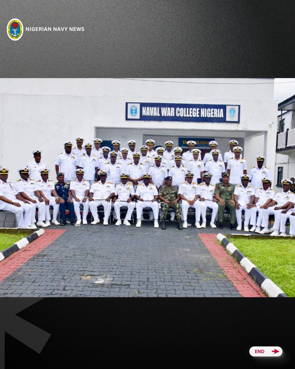 NigerianNavy's tweet photo. NIGERIAN NAVY STRENGTHENS COMMAND CAPABILITY AS 19 OFFICERS GRADUATE FROM NWCN
#NigerianNavy
#OnwardTogether
#capacitybuilding https://t.co/rsem3Rw4At