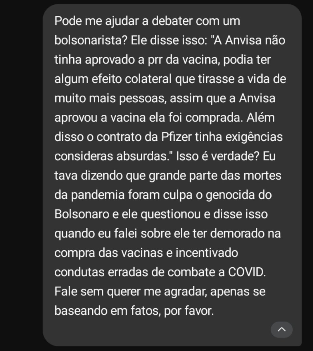 pedro_astrozz's tweet photo. @pedrin556 Minha pergunta caso questione o viés, se eu quis que a ia falasse algo ou concordasse comigo: https://t.co/Y0IS7lEc0B