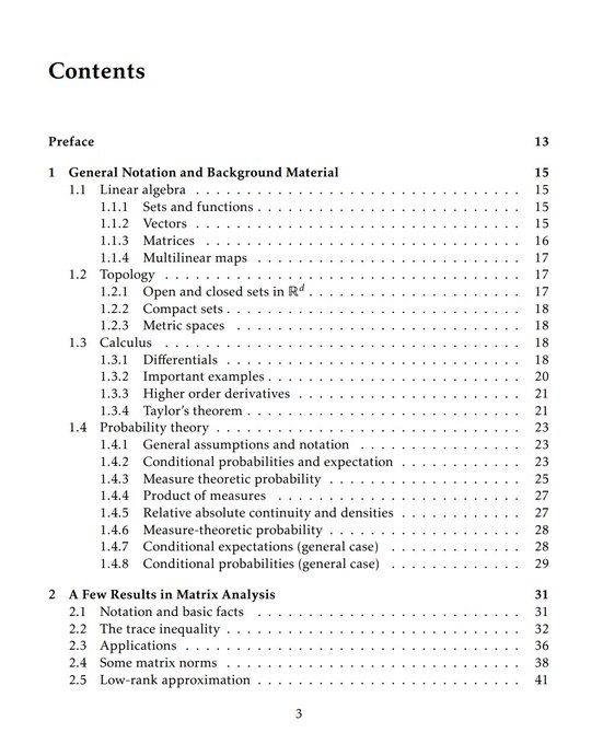 TheTuringPost's tweet photo. A free book: "Introduction to Machine Learning" by Laurent Younes

It’s a great read to learn math behind core ML concepts or refresh your knowledge of it, and explore some key ML methods along the way.

Covers:

- neural networks, graphical and generative models
- optimization and bias–variance
- regression, SVMs, and kernels
- decision trees
- clustering and generalization bounds