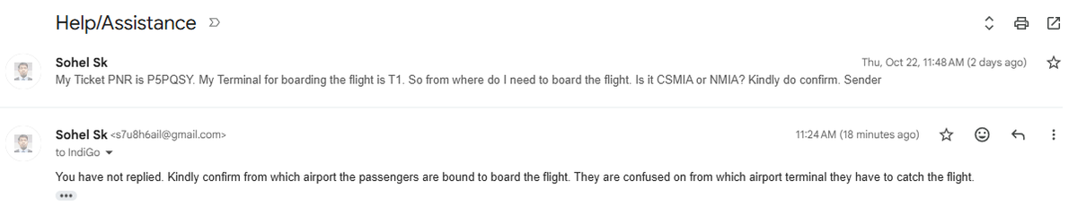shl_posts's tweet photo. @IndiGo6E Kindly respond to this mail. It has been noticed that you people are reading the mail. But refraining from replying. https://t.co/QBq5zEEopU