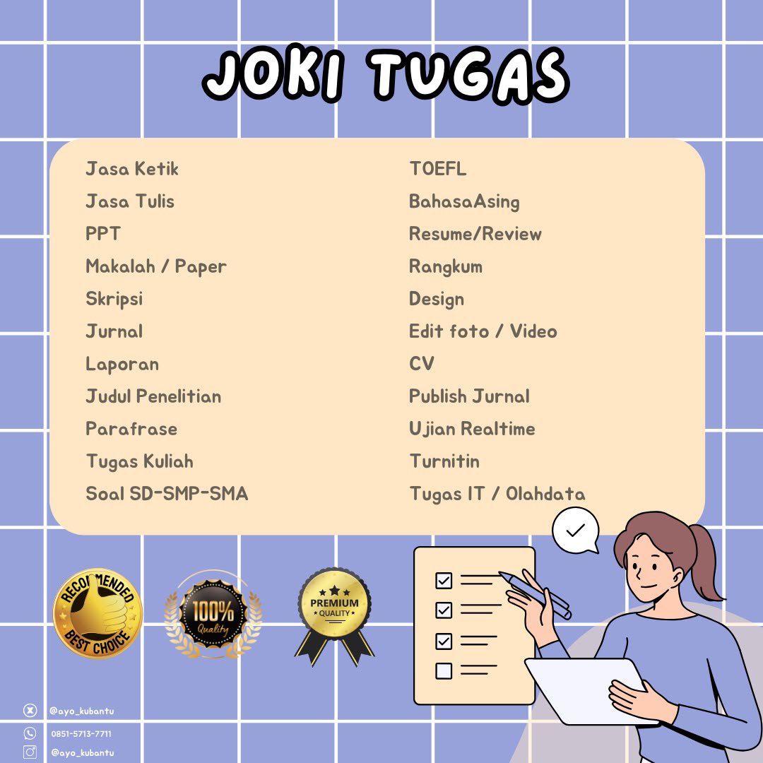 ailcti's tweet photo. cek turnitin trusted dan pengerjaan cepat serta harga terjangkau cek di sini ka @ayo_kubantu https://t.co/DoKArY9Aza