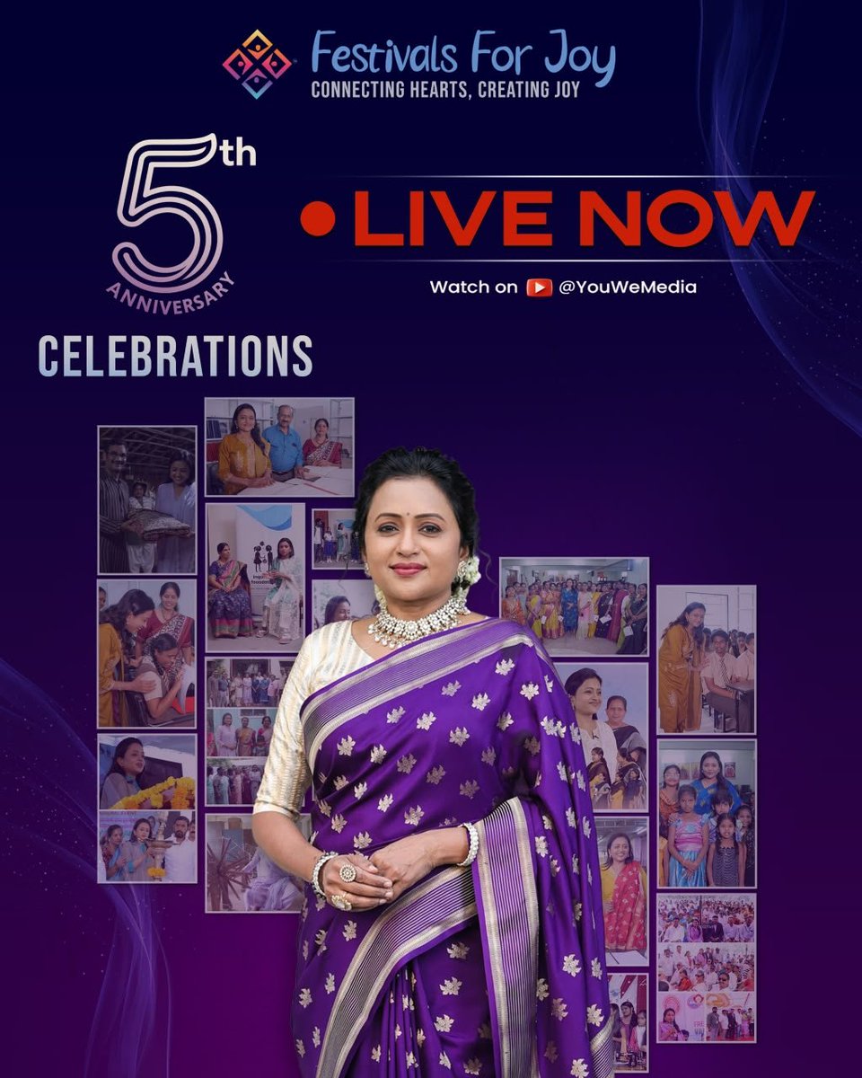 CinemaPosts's tweet photo. ‘Festivals for Joy’, an initiative by @ItsSumaKanakala Garu , celebrates its 5th anniversary! ❤️✨ Watch the celebrations LIVE NOW! 🎉

Watch Here - https://t.co/9JRropSTxm

#FestivalsForJoy #SumaKanakala #5YearsOfFestivalsForJoy #AnniversaryCelebrations https://t.co/HzauOABOwY