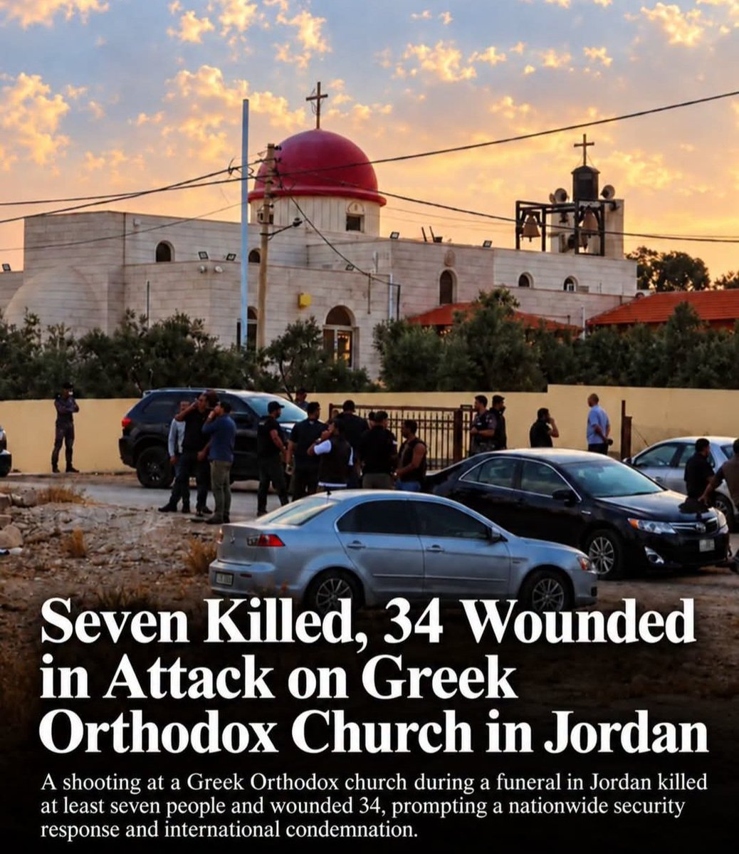 JimThom90458694's tweet photo. Today, our brothers and sisters in Christ were attacked at St. George's Greek Orthodox Church in Jordan, leaving several dead and many more wounded.

Please keep the faithful in Jordan in your prayers, especially those who have lost loved ones, those who are injured. https://t.co/inFQ5XsSd7