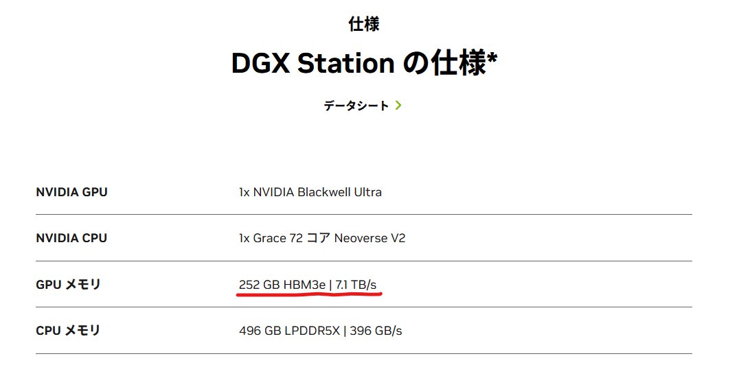 Vengineer's tweet photo. DGX Station GB300 の GPUメモリは252GB https://t.co/6uEDTDa7o9