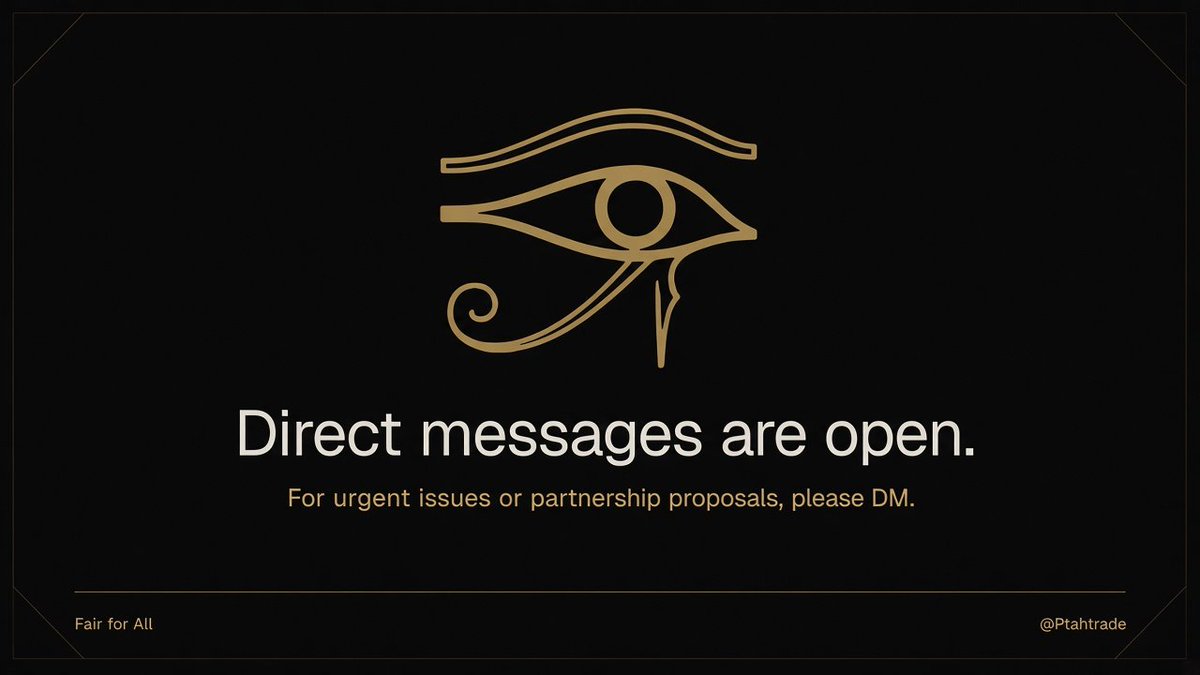 Ptahtrade's tweet photo. Direct messages are open. 
For urgent issues or partnership proposals, please DM. https://t.co/8Rfnlwy9qh
