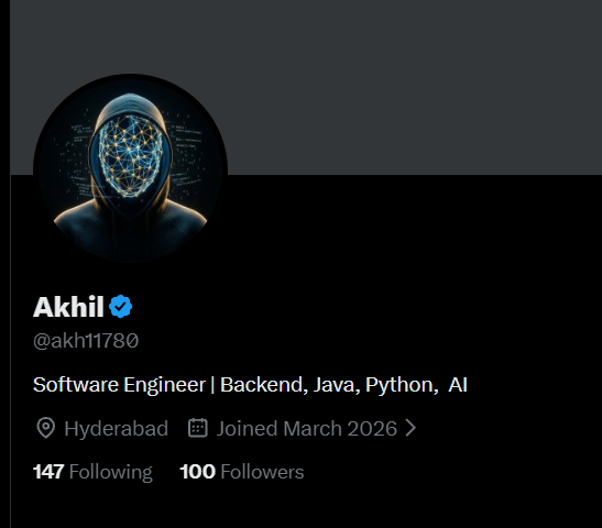 akh11780's tweet photo. Finally 100 followers.

If you’re into tech, let’s connect. https://t.co/JblnO3vmmq