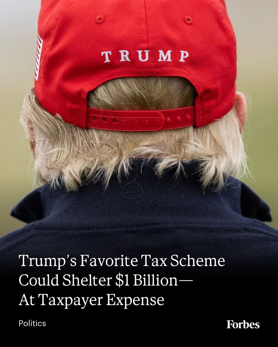 Forbes's tweet photo. For decades, the president has claimed charitable deductions on golf courses he never gave away. Now, facing one of the most significant tax bills of his life, he’s pushing the scheme even further—and appears to be using the presidency to get away with it.
Read more: https://t.co/qYaMV05Jg4
📸: Robert Perry via Getty Images