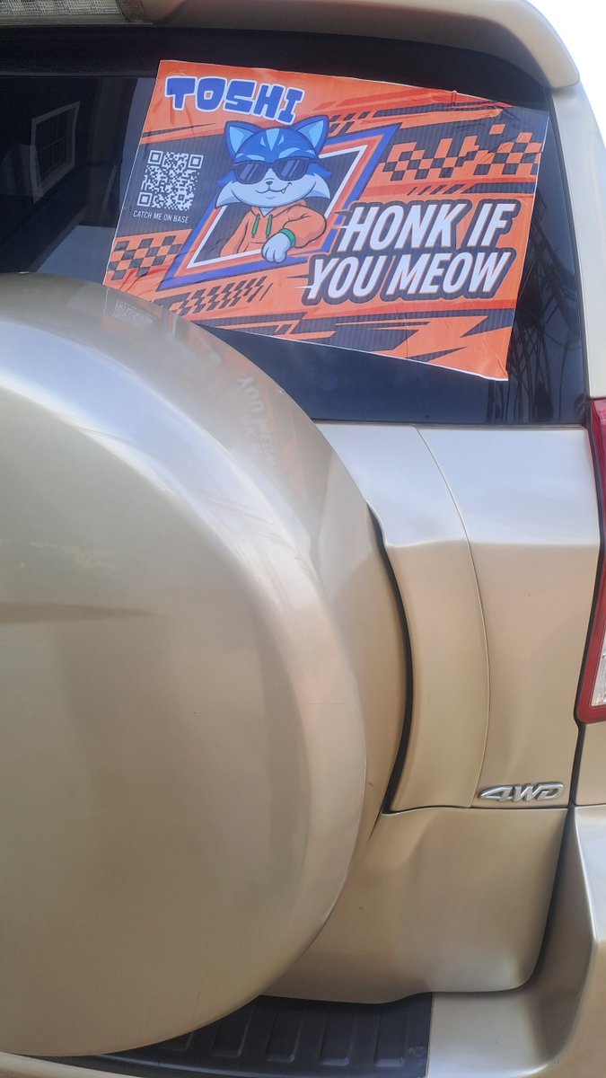 anahiorta1's tweet photo. My mechanic asked why my car suddenly only steers toward generational wealth.

Told him to check the sticker. 🔵🐾

Officially added +500 horsepower. No gas needed, this ride runs purely on Base now. 🔵🏎️

Taking the Blue Cat everywhere I go.

@Toshi #ToshiIRL https://t.co/iHIsG4wu7A