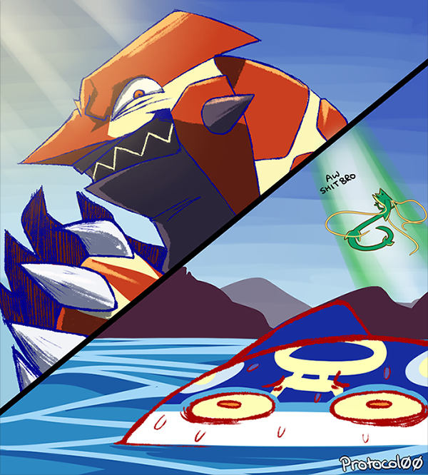 protoco100's tweet photo. "What was your biggest impact on the internet?"

Drawing Goudon and Kyogre with silly faces lol https://t.co/ebPj71xX9A