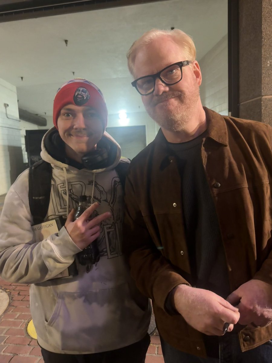 TheRealDudja's tweet photo. Went to see @JimGaffigan perform tonight at the Wang Theater and got his autograph and a photo after the show. Thank you so much Jim for the autograph and photo. I had this Beyond the Pale DVD since 2005. Been a fan since. #JimGaffigan #Comedy #WangTheater #Dudja https://t.co/MD3lmEX9sP
