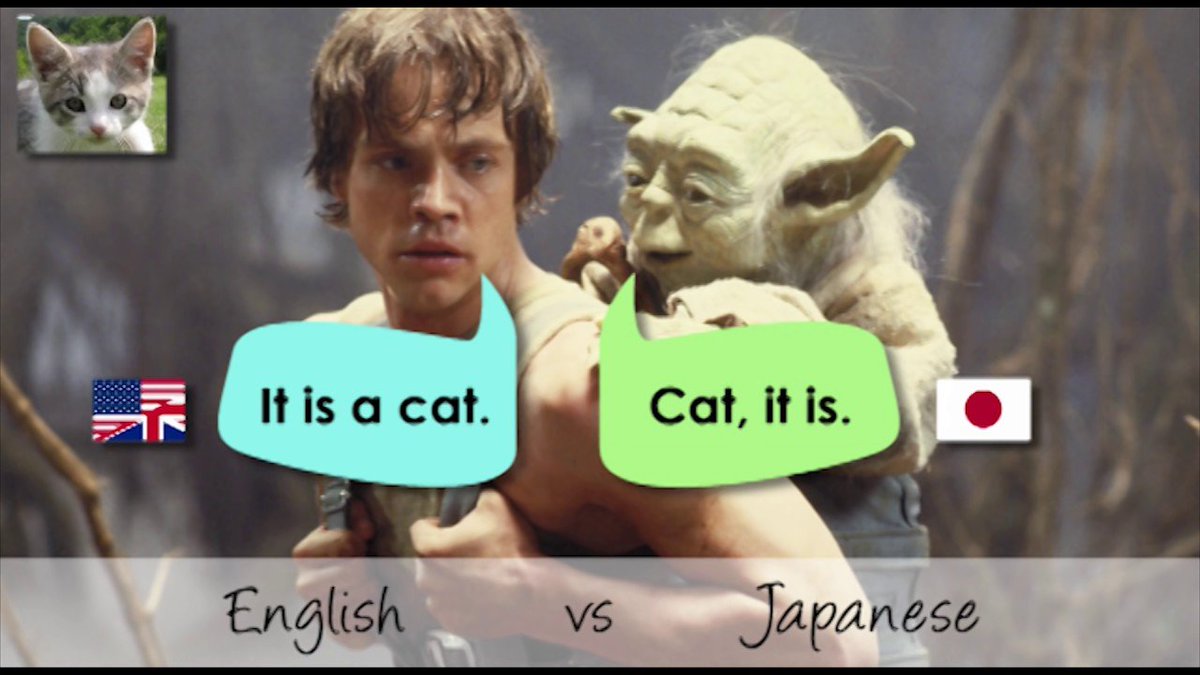 MindBreakShotas's tweet photo. @JoeLongBalls from my very limited understanding of Japanese, I think it's because they have a restricted set of words they can end sentences with.

Apparently their grammar is something like how Yoda speaks https://t.co/eFprXbYdIv