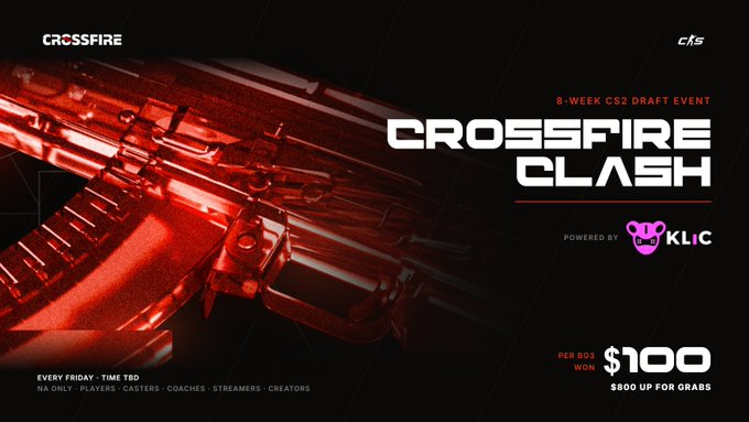 PlayCrossfireGG's tweet photo. Week 4 of the Crossfire Clash powered by @klicgg
is LIVE!   

Team @ynoTCS2 vs Team @ApplesCS2 

Team ynot looks to add another $100 to their team's prize pot!   

Link below to watch EVERY POV! https://t.co/0Od4wkXNyN