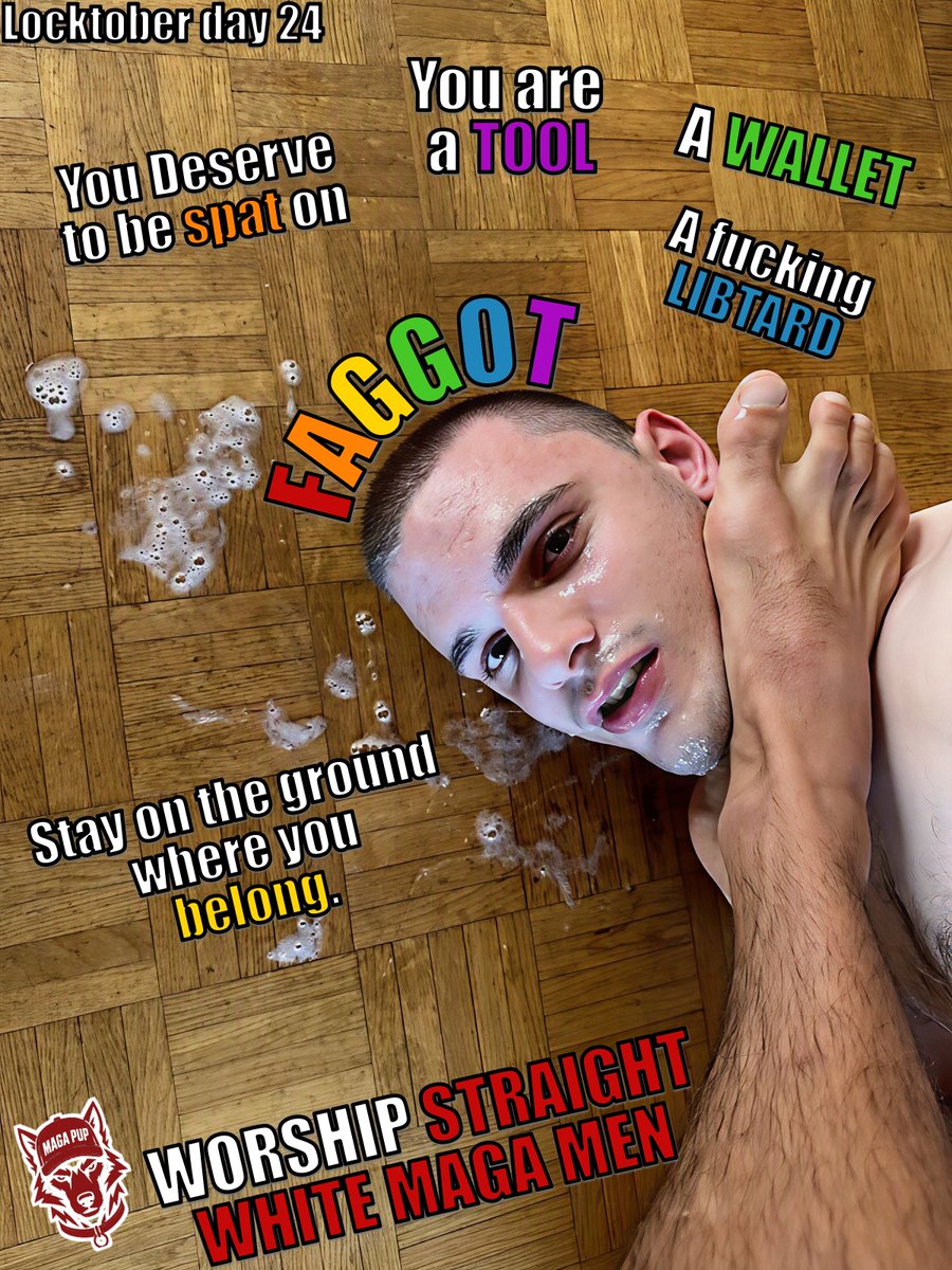 KinkyMAGAdog's tweet photo. 🔒Locktober day 24🔒 

Tools like you belong on the ground.
You stay weak, scared with your mouth and wallet open.
I control you. I USE and ABUSE you and you thank me for it.

You're MINE.

#Locktober #CashMaster #Findom #MAGA https://t.co/krbGbvSCQU
