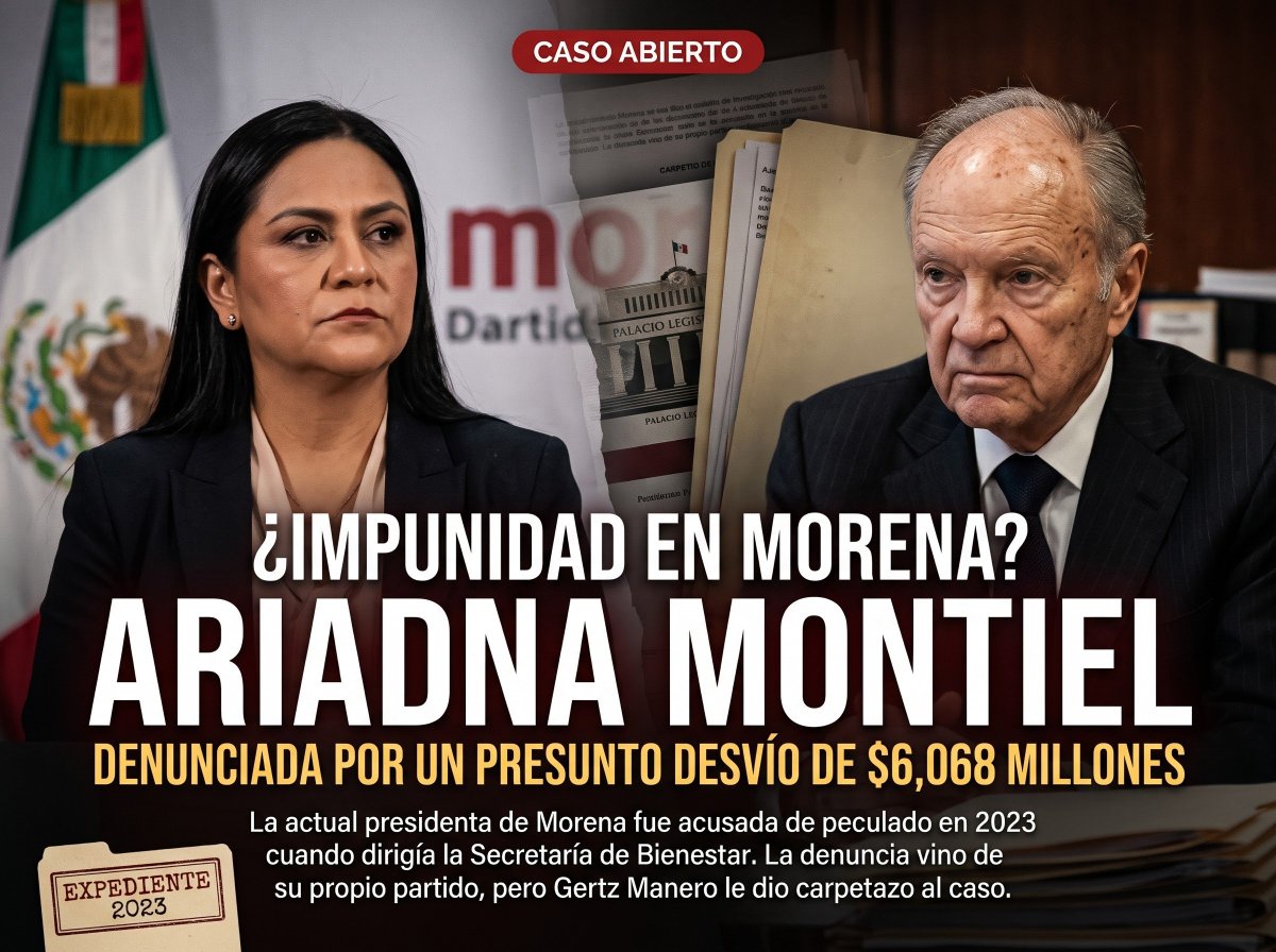 Ciudadano2022's tweet photo. 🚨 ¿Impunidad al frente de Morena?

Ariadna Montiel, hoy presidenta nacional del partido, fue denunciada desde 2023 por un presunto peculado de $6,068 millones de pesos cuando era titular de la Secretaría del Bienestar.

Lo más grave: la denuncia vino de una diputada de su propio partido y Gertz Manero simplemente le dio carpetazo al caso.

#CorrupciónDelBienestar 
#MorenaNarcoPartido

¿Así se combate la corrupción? 👇🧵