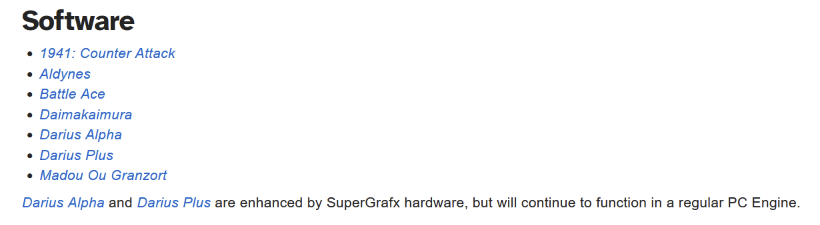 eonstro's tweet photo. @hakasesensei27 @Kuuhaku3993 The real no-games console would be the SuperGrafx.

It only ever got five games from 1989 through 1991. (Seven if you count the two Darius ports on the PC Engine that get graphical enhancements on the SuperGrafx) https://t.co/Otgg8YyQux