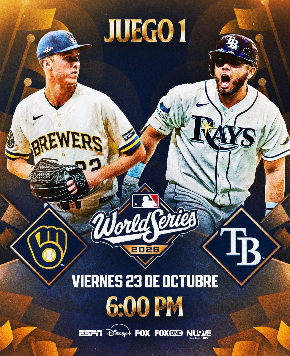 agustingc2012's tweet photo. Está #SerieMundial ⚾ promete ser una de las mejores. 
Llegan en su mejor momento los @Brewers y los @RaysBaseball 
En el primer juego, impera el pitcheo. 
#WorldSeries2026 
#Baseball
#Playball https://t.co/d8jmb5U6TA