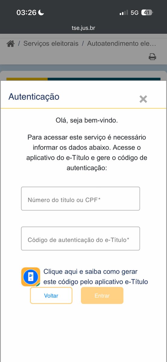 krbeire's tweet photo. @Byanu Simplesmente acabaram de modificar o site e agora só pode consultar com CPF/título e código de autenticação. https://t.co/nZWsxQUEnM