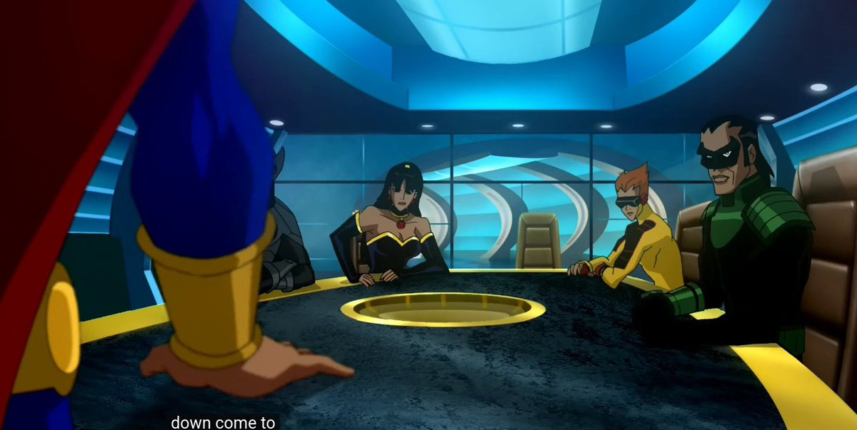 TohDyna's tweet photo. She casually suggests settling a leadership dispute with Power Ring by arm wrestling. Nobody seems particularly shocked; Ultraman simply shuts it down and moves the meeting along. It feels less like a threat and more like everyone already knows #supergirl #Hyperlady #superwoman https://t.co/Pt4Nf9P9rV