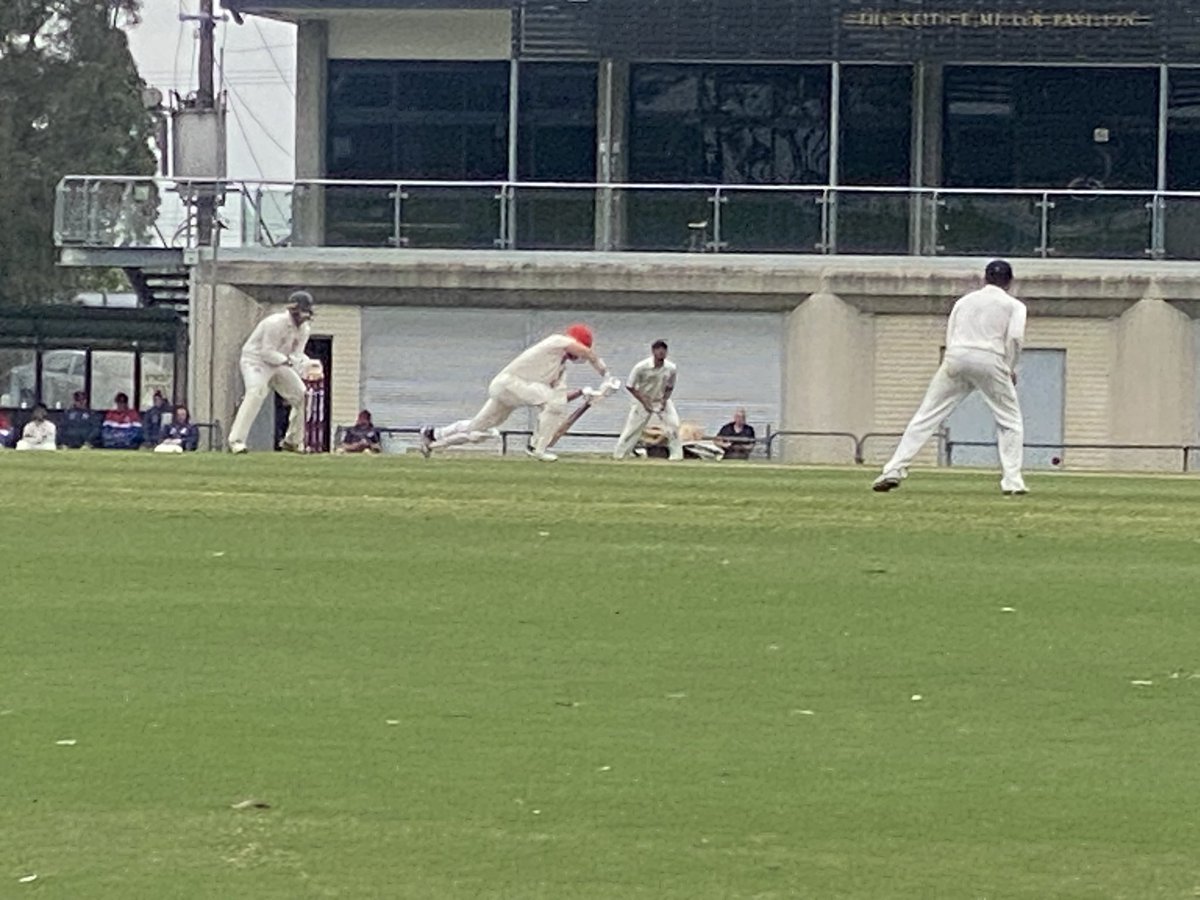 PaulAmy375's tweet photo. Another @vicpremcricket century for Footscray's Dylan Brasher. Came off only 92 balls against Dandenong at Shepley Oval and was studded with 12 fours and 3 sixes. Bulldogs 1-167 chasing 4-361. https://t.co/38r6kJhYcw