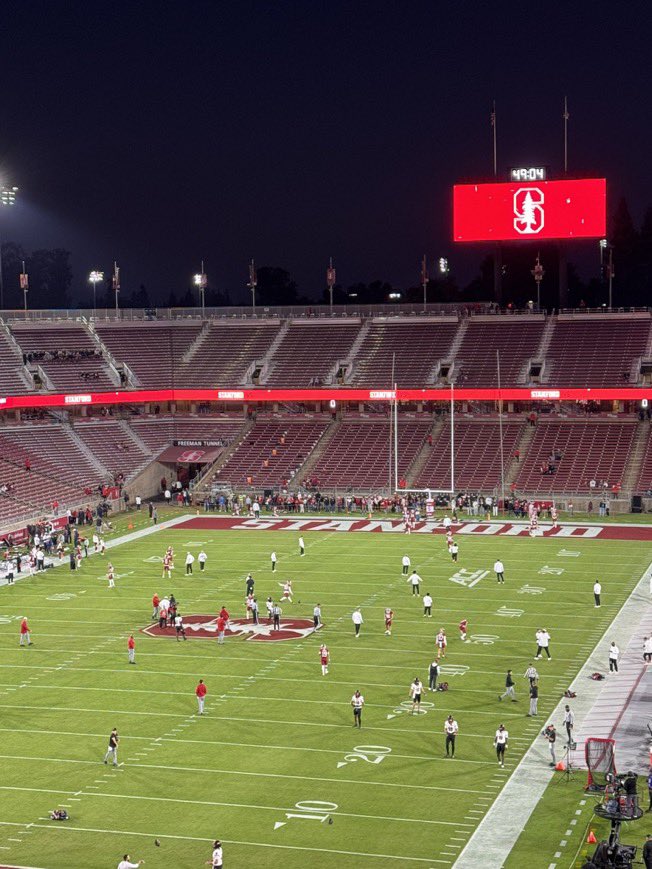 BarstoolPack's tweet photo. Stanford wanted to stay true to Friday night lights and has a high school crowd for tonight’s game! 

Tens of people! https://t.co/H4cV9kHTjD